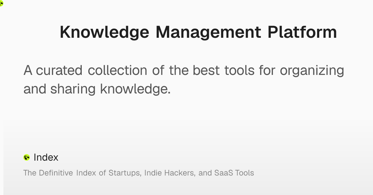 Knowledge Management Platform – Index