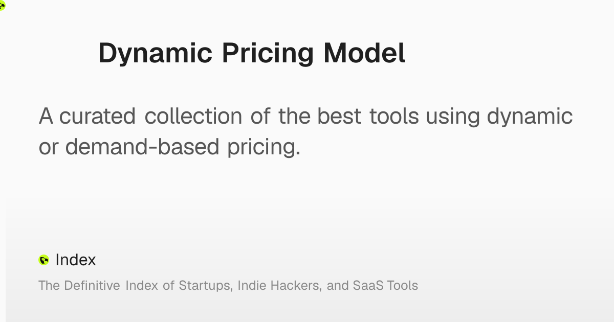 Dynamic Pricing Model – Index